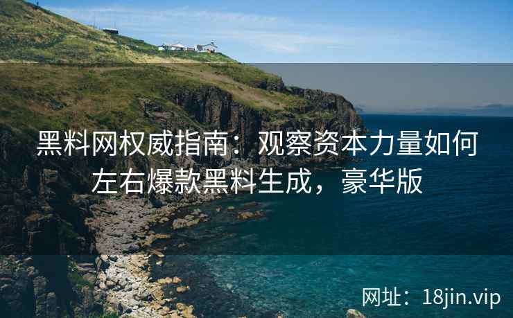 黑料网权威指南：观察资本力量如何左右爆款黑料生成，豪华版