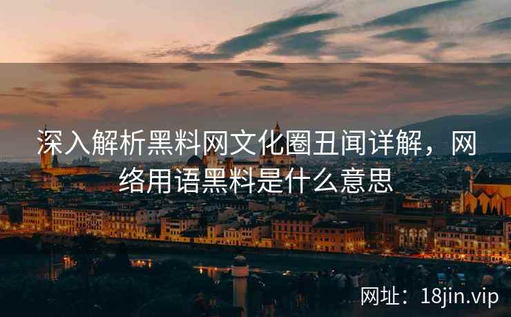 深入解析黑料网文化圈丑闻详解，网络用语黑料是什么意思