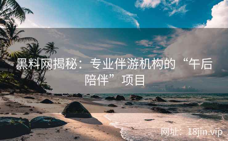 黑料网揭秘：专业伴游机构的“午后陪伴”项目